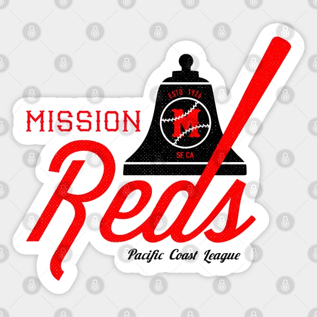 Defunct Mission Reds Baseball 1926 Sticker by LocalZonly